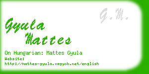 gyula mattes business card